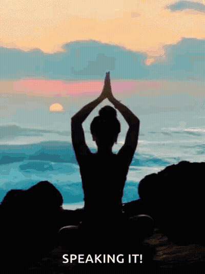 Silhouette Woman In Lotus Position Speaking It GIF