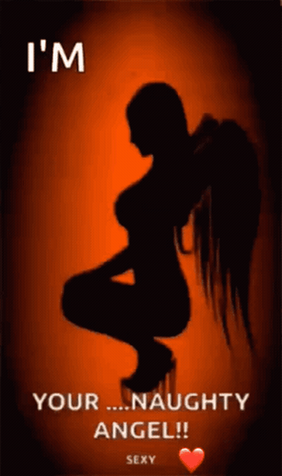 Silhouette Woman With Wings I'm Your Naughty Angel Sexy GIF