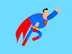 Silly Cartoon Superman Flying  GIF