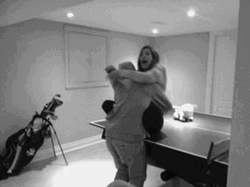 Silly Couple Hugging GIF