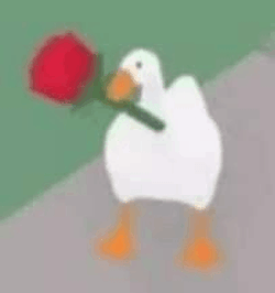 Silly Goose Carrying Flower GIF