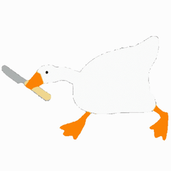 Silly Goose With A Knife GIF