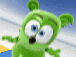 Silly Green Gummy Bear GIF