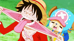 Silly Luffy And Crying Chopper GIF