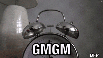 Silver Alarm Clock With GMGM GIF