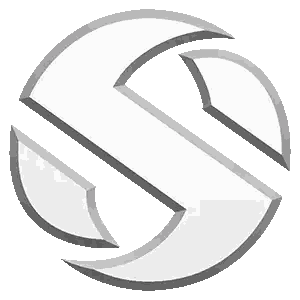 Silver And Black Logo With Letter S Sticker