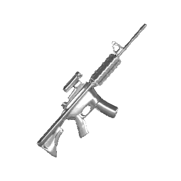 Silver Assault Rifle With Scope Sticker