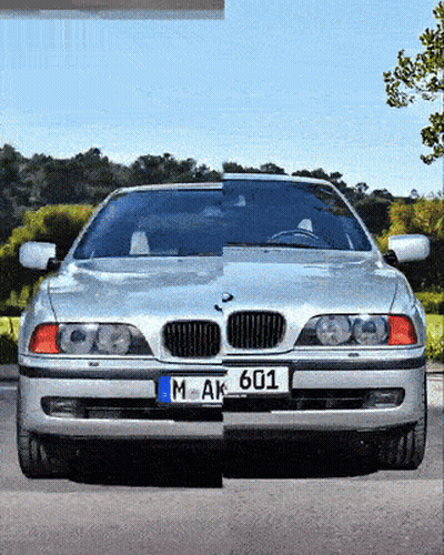 Silver BMW With License Plate M AK 601 GIF
