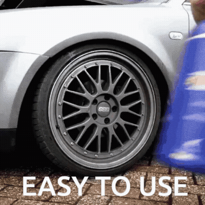 Silver Car With BBS Wheels GIF