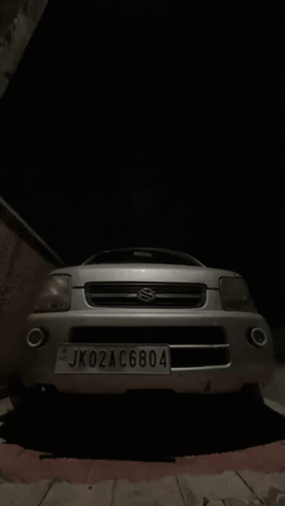 Silver Car With License Plate JK02AC6804 GIF