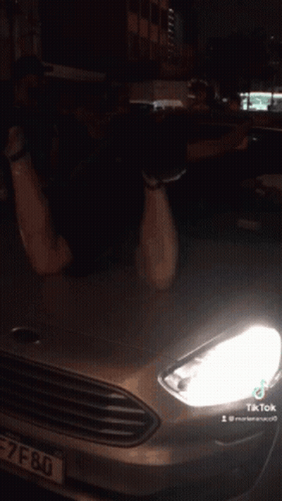 Silver Car With License Plate Saying U GIF
