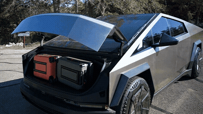 Silver Car With Open Trunk And Suitcases GIF