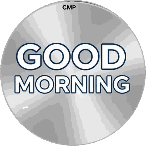 Silver Circle Saying Good Morning Sticker