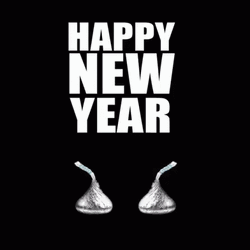 Silver Confetti Happy New Year Animated GIF