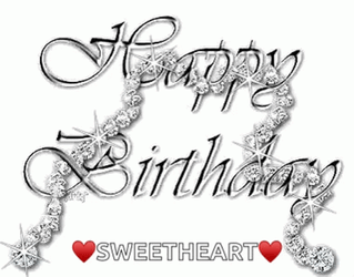 Silver Glitter Happy Birthday GIF