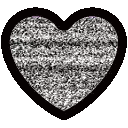 Silver Heart With Black Border Sticker