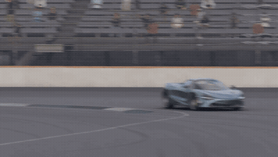 Silver Sports Car Driving Race Track GIF