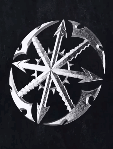 Silver Symbol With Arrows Pointing Different Directions GIF