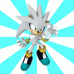 Silver The Hedgehog Sunburst Background GIF