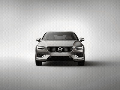 Silver Volvo Car Front Grille GIF