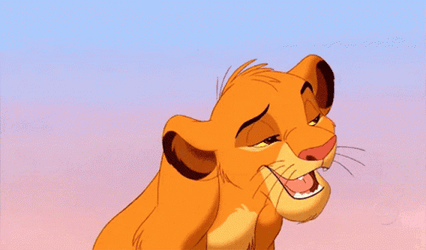 Simba Joyful Chuckle Pointing His Self GIF