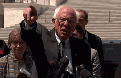 Simmer Down Now Bernie Sanders Calm Down Shh GIF