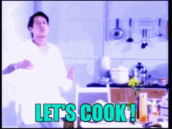 Simmer Down Now Guy In White Dances Kitchen GIF