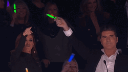 Simon Cowell Rave Glowstick Waving  GIF