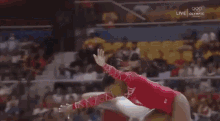 Simone Biles Floor Exercise Flip Spin Doha 2018 GIF