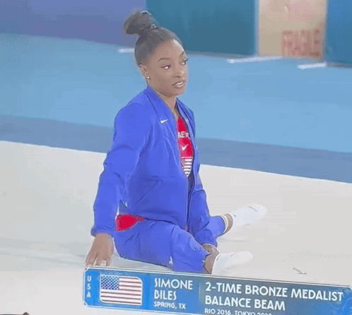 Simone Biles Is A 2 Time Bronze Medalist In The Balance Beam GIF