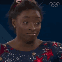 Simone Biles Oh My God Awkward Reaction Olympics GIF