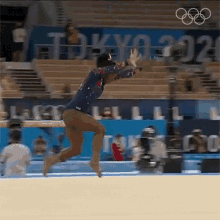 Simone Biles Olympic Games Doing A Flip GIF