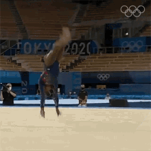Simone Biles Tumbling Front Flip Spin Olympics 2020 GIF