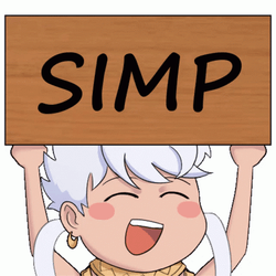 Simp Sign Board Animated White Haired Boy GIF
