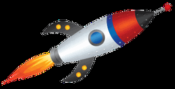 Simple 2D Rocket Drawing GIF