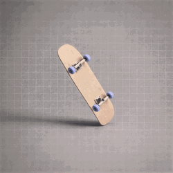 Simple Black 3D Rotating Skateboard GIF