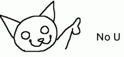 Simple Cat Art No U GIF