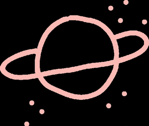 Simple Saturn Doodle Changing Color GIF