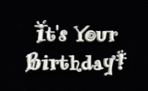 Simple White Text Its Your Birthday Greeting GIF