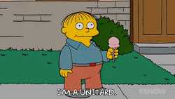 Simpsons Animated Character Ralph Wiggum I'm A Unitard GIF