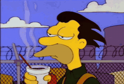 Simpsons Character Drinking Coffee GIF