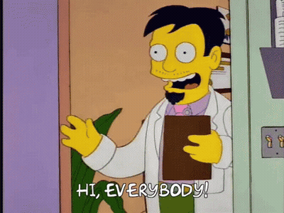 Simpsons Character Holding Clipboard Saying Hi Everybody GIF