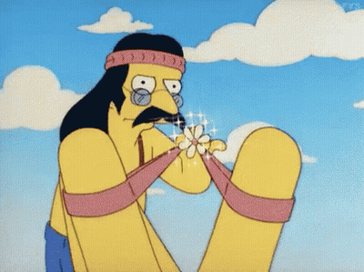 Simpsons Character Holding Flower GIF