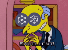 Simpsons Character Mr. Burns Excellent Eyes Art GIF