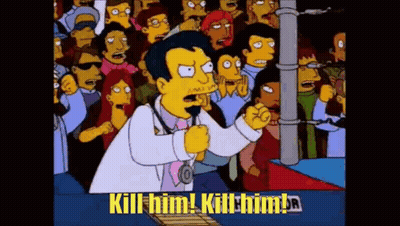 Simpsons Character Shouting Into Microphone GIF