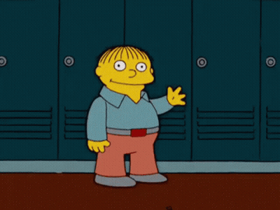 Simpsons Character Standing In Front Of Lockers GIF