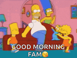 Simpsons Dancing Good Morning Family  GIF
