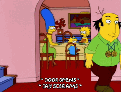 Simpsons Eating Jay Screams Door Opening GIF