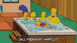Simpsons Family In The Hot Tub GIF
