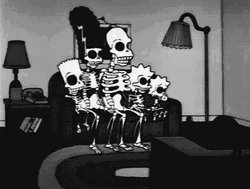 Simpsons Family Spooky Scary Skeletons GIF